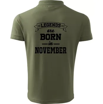 Pánská košile Legends are born in November - Polokošile pánská Pique Polo 203 - 3XL ( Khaki )