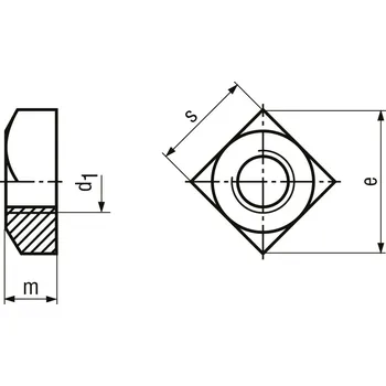 Šroub matice čtyřhran ocel 4.8 ZB M6