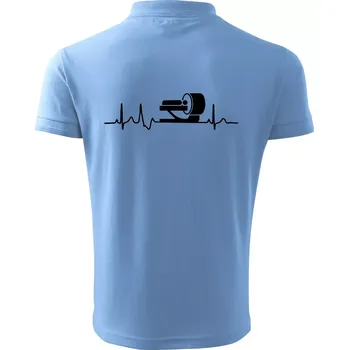 Pánská košile EKG radiologie - Polokošile pánská Pique Polo 203 - 4XL ( Pyžamově světlá modrá )