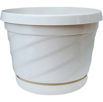 Květináč Květináč s miskou Malaga 190x130 mm bílá