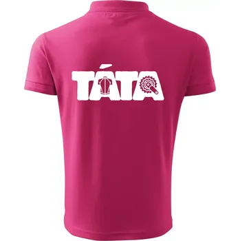 Pánská košile Táta nápis - cyklista - Polokošile pánská Pique Polo 203 - L ( Purpurová )