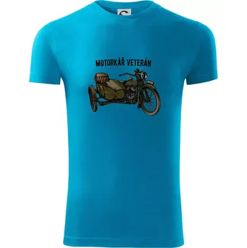 Motorkář veterán - Viper FIT - Pánské zůžené tričko - 3XL ( Světlý tyrkys )