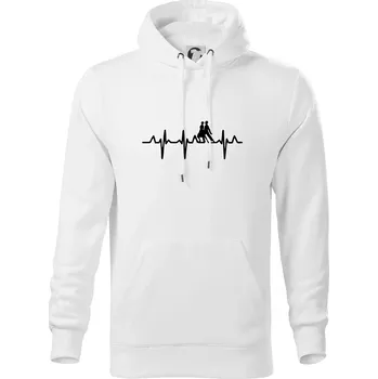 Pánská mikina EKG tango - Mikina pánská Cape s kapucí - S ( Bílá )