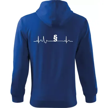 Pánská mikina Paragraf EKG - právník a advokát - Mikina s kapucí na zip trendy zipper - S ( Královská modrá )