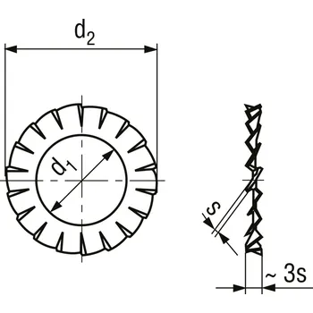 Šroub podložka vějířová ocel ZŽ M16