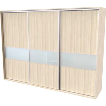Postel NÁBYTEK MIKULÍK s.r.o. FLEXI 3 - šatní skříň dveře dělené sklem matelux, 240/260/280/300 x 220/240cm Šířka: 300cm, Výška: 240cm, Dekor: olše Šířka: 280cm, Dekor: akácie světlá