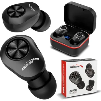 Sluchátka Sluchátka do uší TWS Bluetooth s nabíjecí stanicí Audiocore AC580 - černá