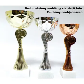 Ping-pong poháry 511-36 - Emblém viz.další foto v ceně Zde napište text na štítky a součet zadejte do košíku. Více informací viz.POPIS v dolní části.