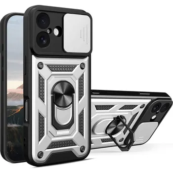 Pouzdro na mobilní telefon Ring odolný kryt na iPhone 17 - stříbrný