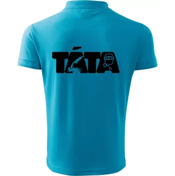 Pánská košile Táta nápis - svářeč - Polokošile pánská Pique Polo 203 - 5XL ( Světlý tyrkys )