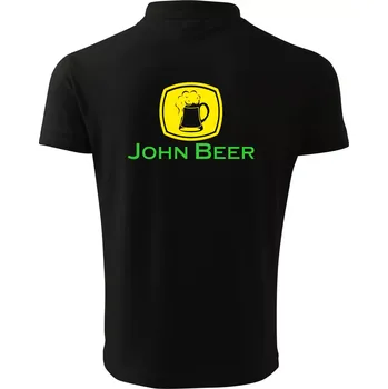Pánská košile John Beer - Pivo - Polokošile pánská Pique Polo 203 - 4XL ( Černá )