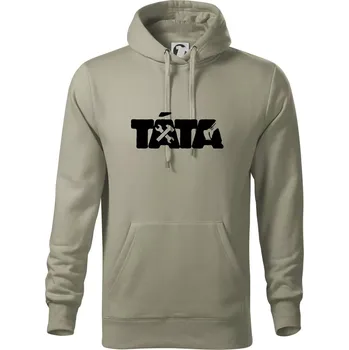Pánská mikina Táta nápis - bagrista - Mikina pánská Cape s kapucí - 4XL ( Light khaki )