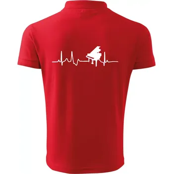 Pánská košile Piano ekg - křídlo - Polokošile pánská Pique Polo 203 - 5XL ( Červená )