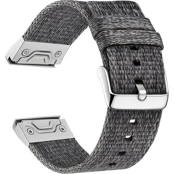 Řemínek na hodinky Nylonový řemínek Ricardo 22mm (pro Garmin Fenix 8/7/6 (47mm), Epix 2 aj.), šedý V6, QuickFit