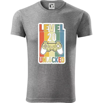 Pánské tričko Gaming narozeniny 20 - Viper FIT - Pánské zůžené tričko - 2XL ( Tmavě šedý melír )