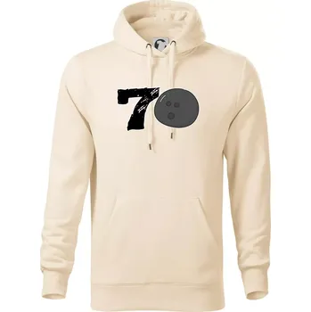 Pánská mikina Bowling kulaté narozeniny 70 - Mikina pánská Cape s kapucí - 5XL ( Mandlová )