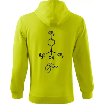 Pánská mikina Barová chemie - gin - Mikina s kapucí na zip trendy zipper - S ( Limetková )
