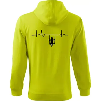 Pánská móda EKG houpačka - Mikina s kapucí na zip trendy zipper - 2XL ( Limetková )