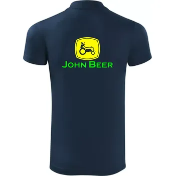 Pánská košile John Beer traktor - Polokošile Victory sportovní (dresovina) - L ( Námořní modrá (velmi tmavá - téměř černá) )