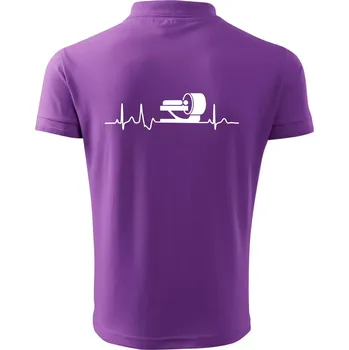 Pánská košile EKG radiologie - Polokošile pánská Pique Polo 203 - 4XL ( Fialová )