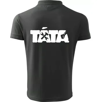 Pánská košile Táta nápis - bagrista - Polokošile pánská Pique Polo 203 - 4XL ( Tmavá břidlice (šedá se zeleným nádechem) )
