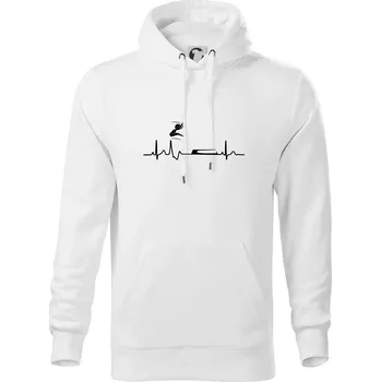 Pánská mikina EKG skok do dálky - Mikina pánská Cape s kapucí - 5XL ( Bílá )