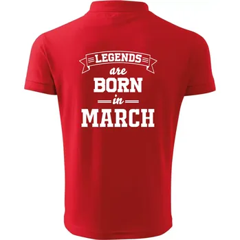 Pánská košile Legends are born in March - Polokošile pánská Pique Polo 203 - 3XL ( Červená )