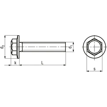 Šroub šroub s přírubou ocel 4.8 ZB ozubený M5 10 mm