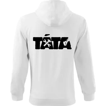 Pánská mikina Táta nápis - bagrista - Mikina s kapucí na zip trendy zipper - S ( Bílá )