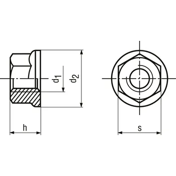 Šroub matice s přírubou ocel tř.8 ZB hladká M6