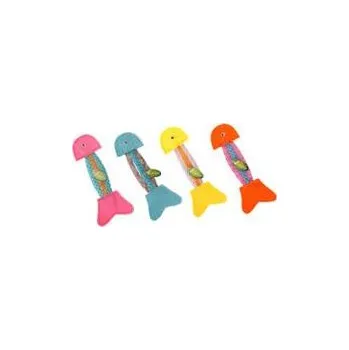 Hračka pro kočku Ryba s rolničkou, mix barev 14,5cm