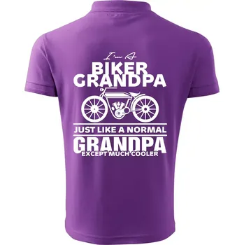 Pánská košile Biker Grandpa - Polokošile pánská Pique Polo 203 - 5XL ( Fialová )