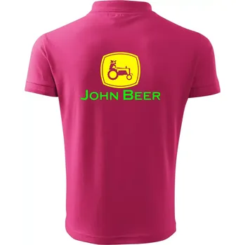 Pánská košile John Beer traktor - Polokošile pánská Pique Polo 203 - 3XL ( Purpurová )