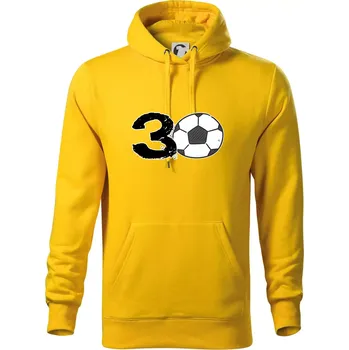 Pánská mikina Fotbal kulaté narozeniny 30 - Mikina pánská Cape s kapucí - 5XL ( Žlutá )