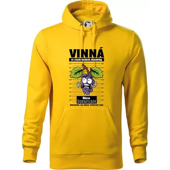 Pánská mikina Vinná réva odsouzena Dornfelder - Mikina pánská Cape s kapucí - XL ( Žlutá )