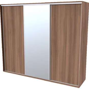 Postel NÁBYTEK MIKULÍK s.r.o. FLEXI 3 - šatní skříň 1x zrcadlo, 240/260/280/300 x 220/240cm Šířka: 300cm, Výška: 240cm, Dekor: olše Šířka: 260cm, Dekor: akácie skořice