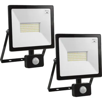 2x LED reflektor se senzorem pohybu Maclean, tenký 50W, 4000lm, teplá bílá (3000K), IP44, MCE650 WW PIR