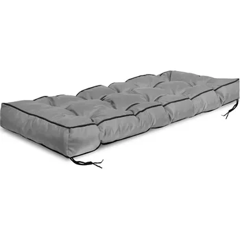 Polštář Zahradní polštář 120x40 cm s vysokou bočnicí pro paletovou lavici voděodolný šedý