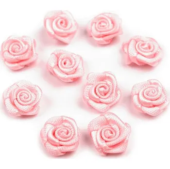 Saténová růže Ø10 mm, barva 27 růžová sv.