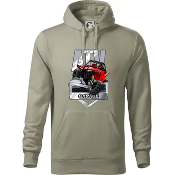 Pánská mikina ATV garage - Mikina pánská Cape s kapucí - 5XL ( Light khaki )