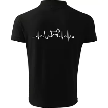 Pánská košile Ekg psí obrys - Polokošile pánská Pique Polo 203 - 5XL ( Černá )