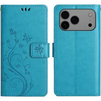 Pouzdro na mobilní telefon Flowers knížkové pouzdro na iPhone 17 Pro Max - modré