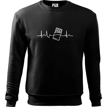 Pánská mikina EKG čokoláda - Mikina Essential pánská - 2XL ( Černá )