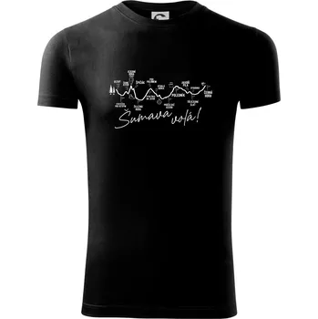 Pánské tričko Šumava - Vdechni Šumavu - Viper FIT - Pánské zůžené tričko - S ( Černá )