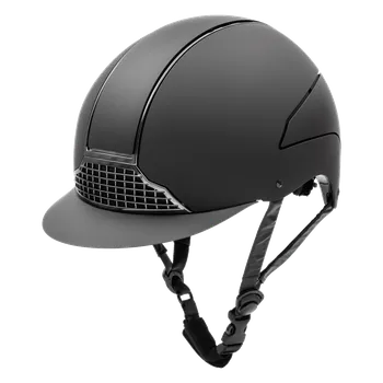 Vybavení pro jezdce Jezdecká přilba SWING H24 Chrome, matná černá, 55 - 57 cm