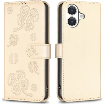 Pouzdro na mobilní telefon Clover knížkové pouzdro na iPhone 17 - zlaté