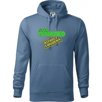 Pánská mikina Soon married without childern - Mikina pánská Cape s kapucí - 5XL ( Denim )