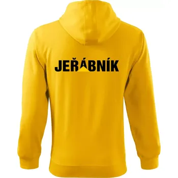Pánská mikina Jeřábník nápis - Mikina s kapucí na zip trendy zipper - 3XL ( Žlutá )