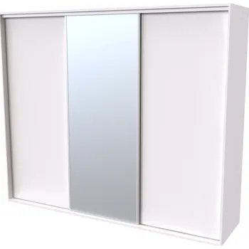 Postel NÁBYTEK MIKULÍK s.r.o. FLEXI 3 - šatní skříň 1x zrcadlo, 240/260/280/300 x 220/240cm Šířka: 300cm, Výška: 240cm, Dekor: olše Šířka: 240, Výška: 220, Dekor: bílá struktura