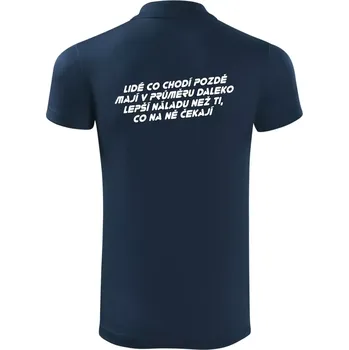 Pánská košile Lidé co chodí pozdě - Polokošile Victory sportovní (dresovina) - XL ( Námořní modrá (velmi tmavá - téměř černá) )